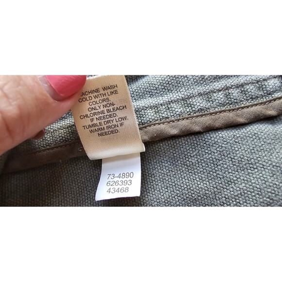 J. Jill 100% Cotton Long Sleeve Button-Up Jean Jacket Olive Green Womens S - Picture 7 of 7